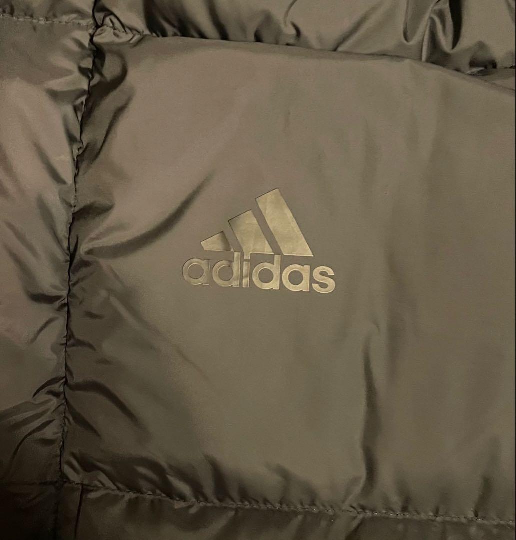 adidas◆ロングダウンジャケット/BLK/GE9995/ベンチコート