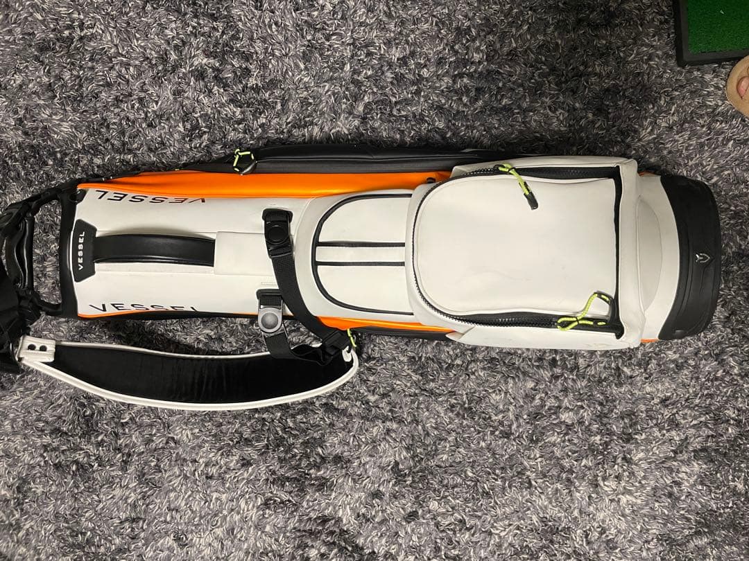 Vessel キャディバッグ ホワイト・オレンジ・ブラック