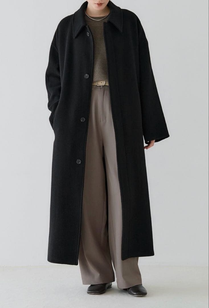 crewre リバーロングステンカラーコート サイズ1黒