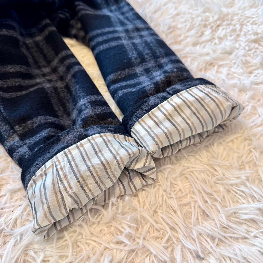 【はな様 現行タグ 極美品 】BOSS チェック チェスターコート 48 L 紺