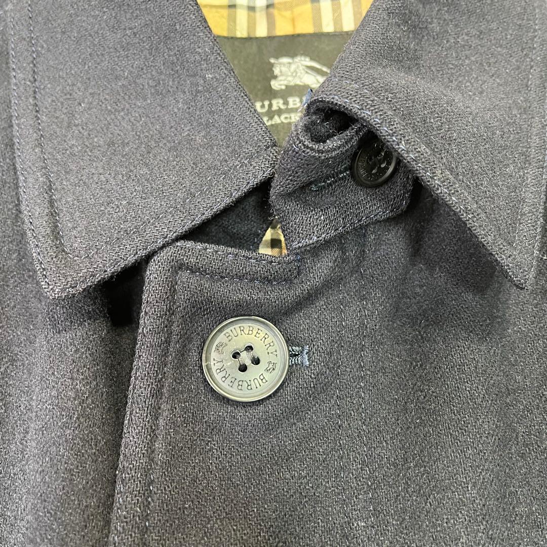 人気✨バーバリーブラックレーベル　中綿チェスターコート　ネイビー　羊毛混　M