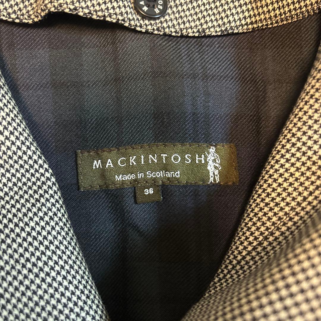 MACKINTOSH ゴム引き　ステンカラーコート 千鳥柄　バルマカーン