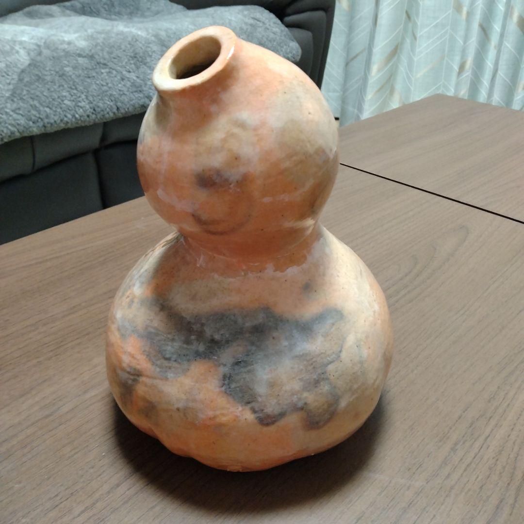 小川長楽 瓢箪 本物 珍品 寸法：H約22.2cm×W約17.5cm