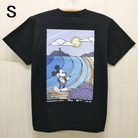 サーフミッキーコレクションxヘザーブラウン 鎌倉 半袖Tシャツ S 黒
