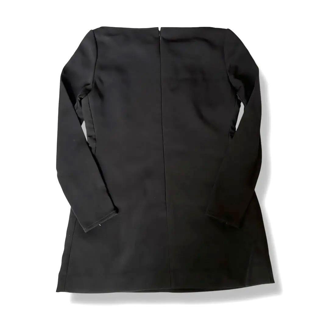 courrèges 肩見せ ボートネック 黒ミニワンピース 42 チュニック
