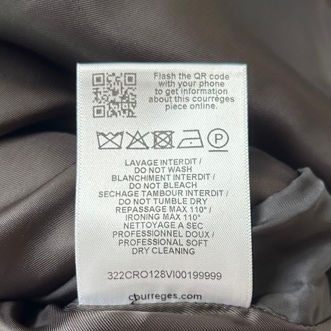 courrèges 肩見せ ボートネック 黒ミニワンピース 42 チュニック