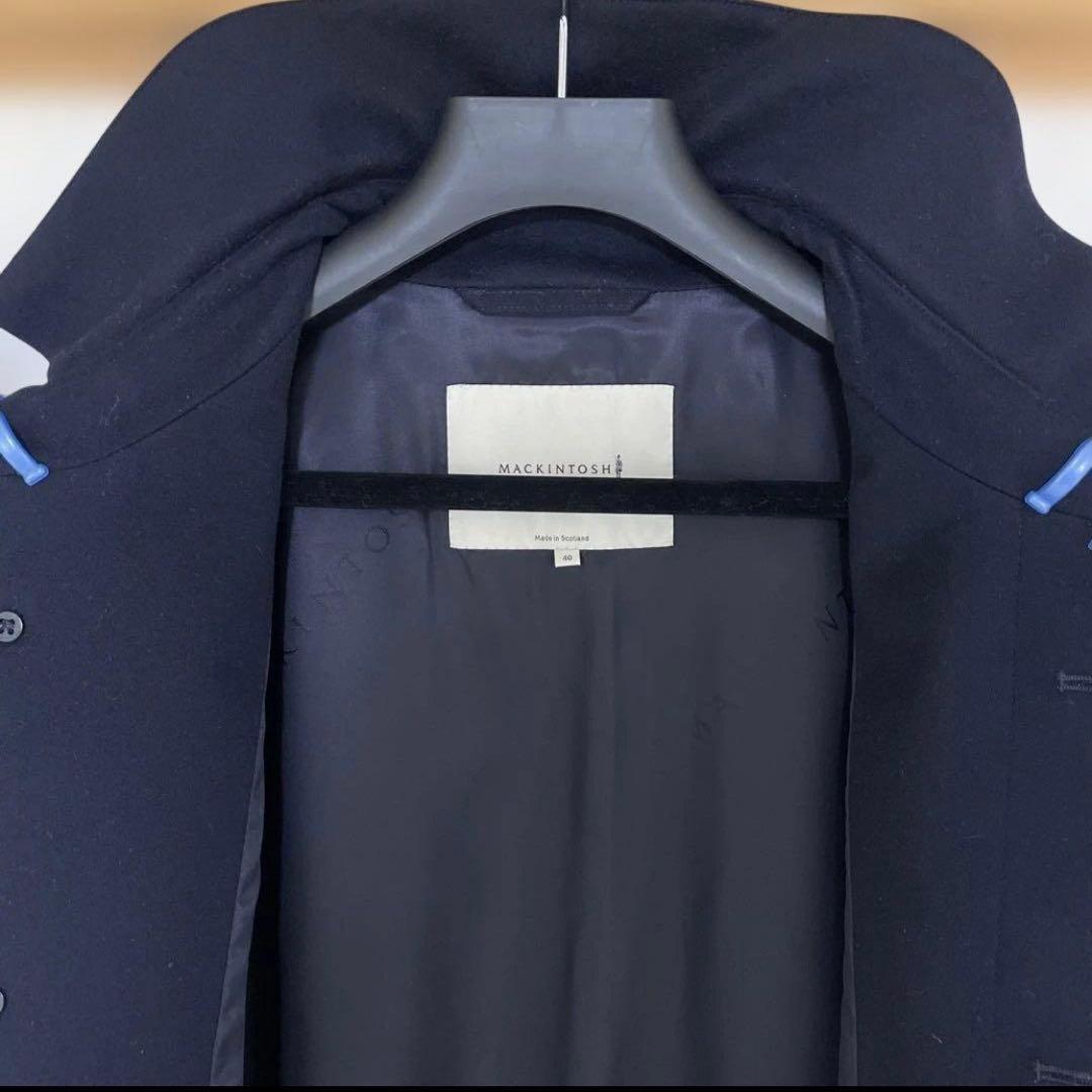 【Max】マッキントッシュ ステンカラーコート Lロロピアーナ ネイビー