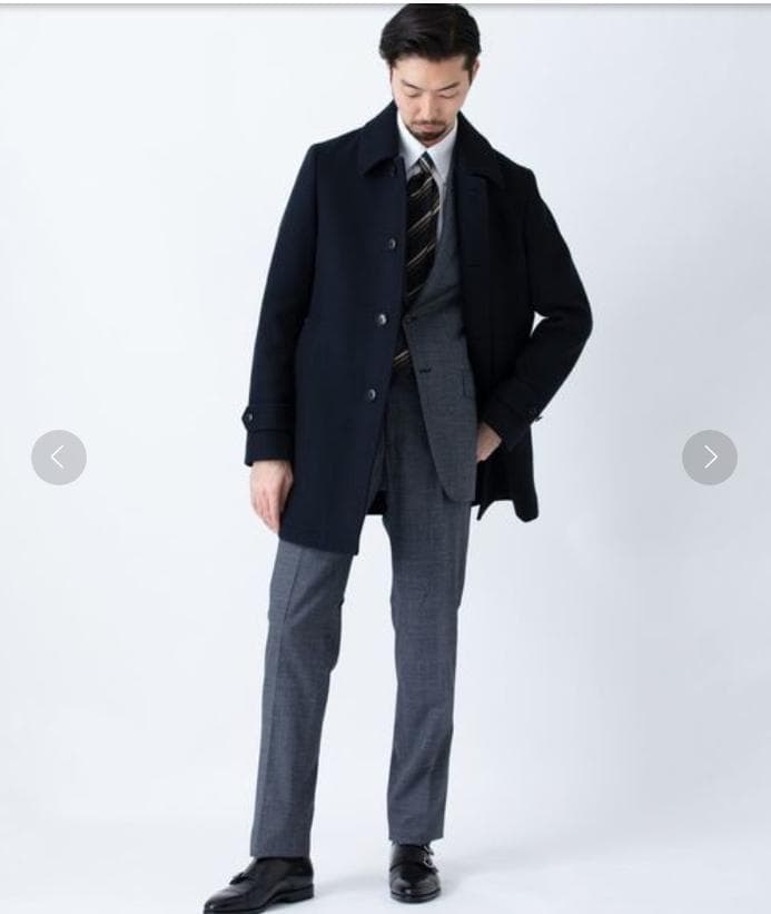 SHIPS SD ウール カーコート　ネイビー　M　シップス