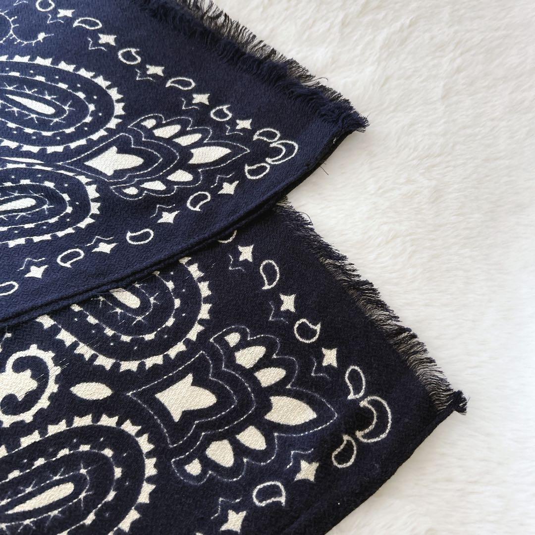 マニプリ　manipuri ペイズリー柄　ウールシルクストール　大判