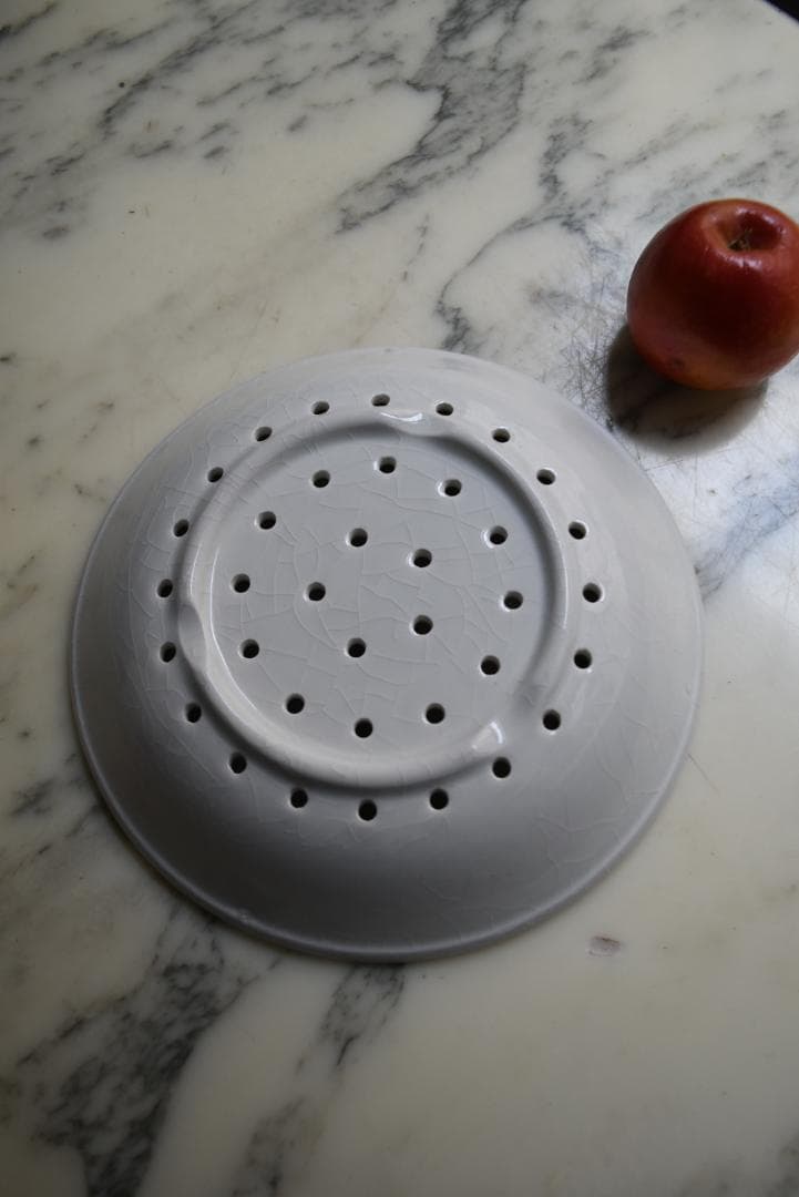 Keme　超美品　白釉　水切り皿　フランスアンティーク