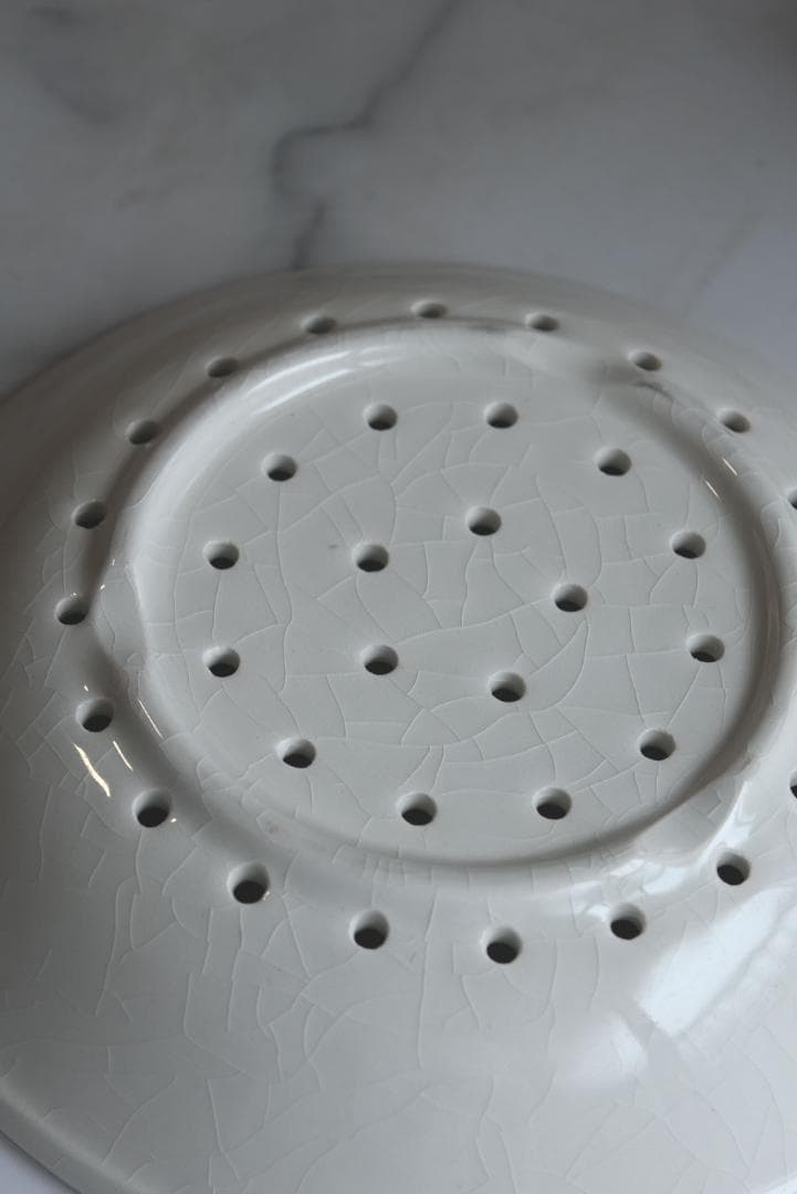 Keme　超美品　白釉　水切り皿　フランスアンティーク