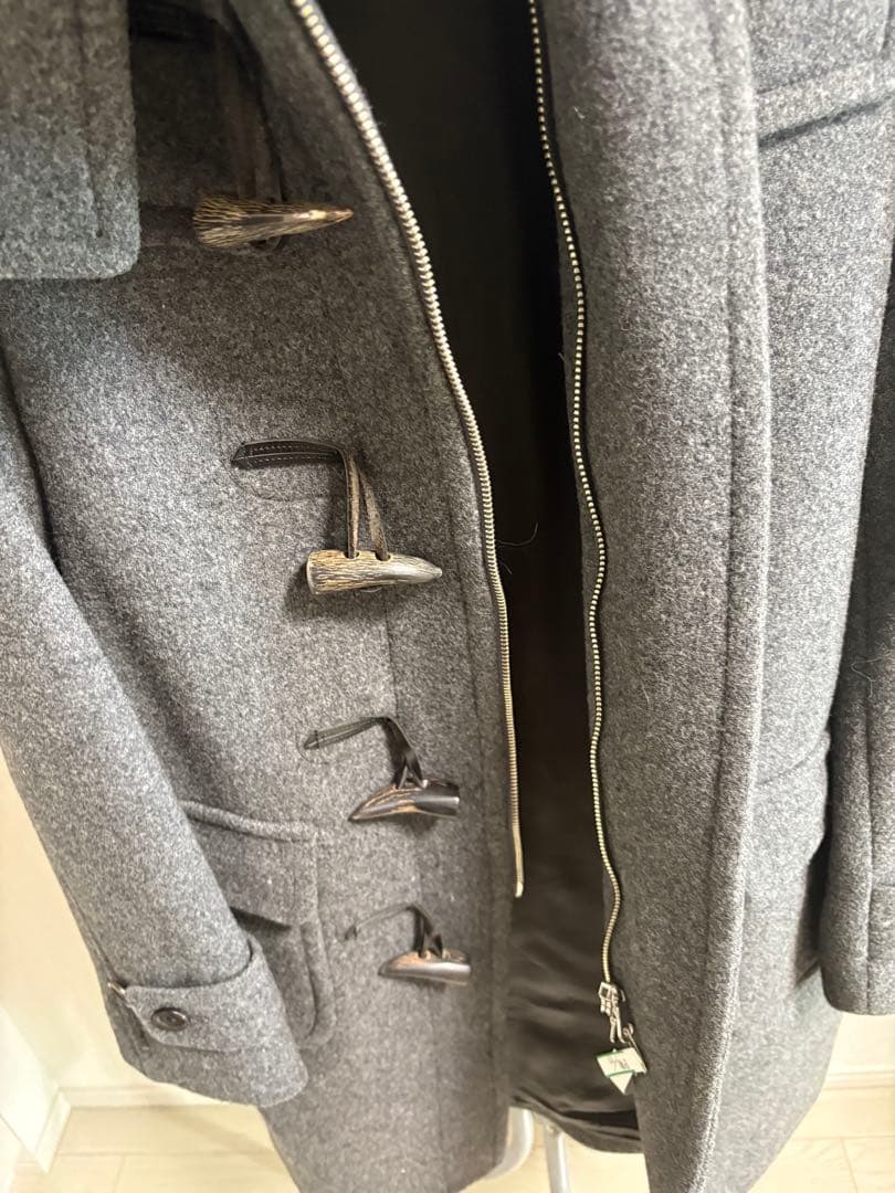 ESTNATION グレー ダッフルコート S カシミア混　ダブルジップアップ