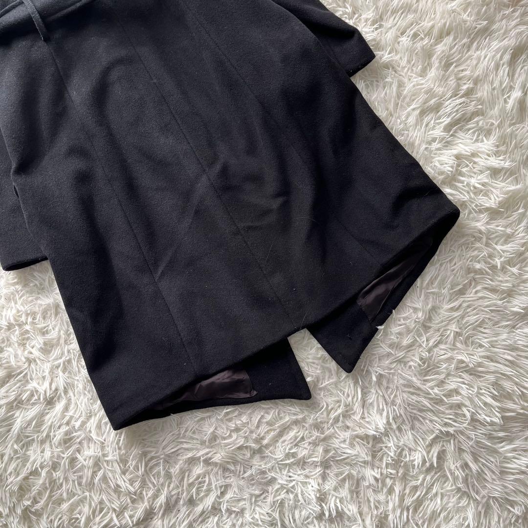 【美品】マックスマーラ ロングベルテッドコート アンゴラ混 ベルト 女優襟 L