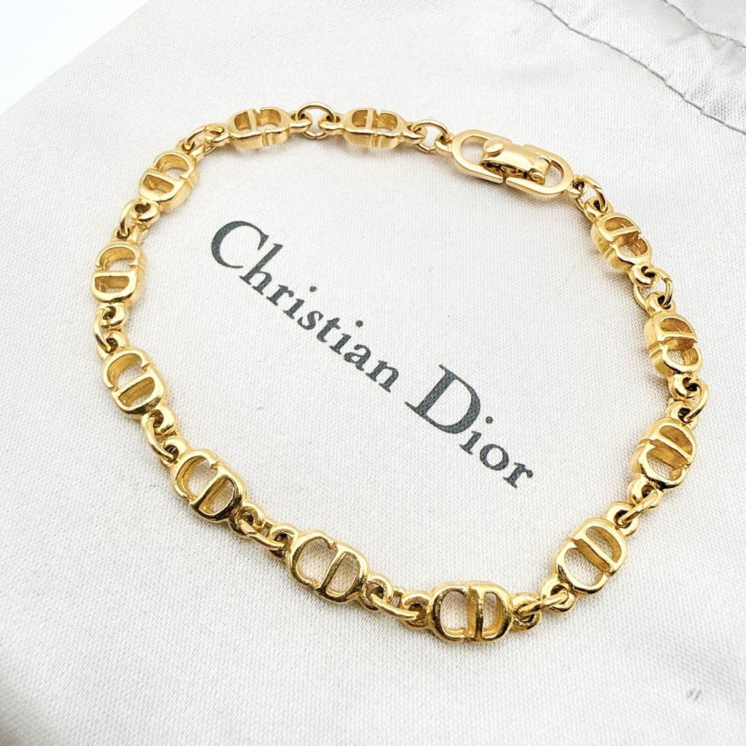 2503-1 極美品✨ Dior ブレスレット CD ロゴ ゴールド 希少 刻印