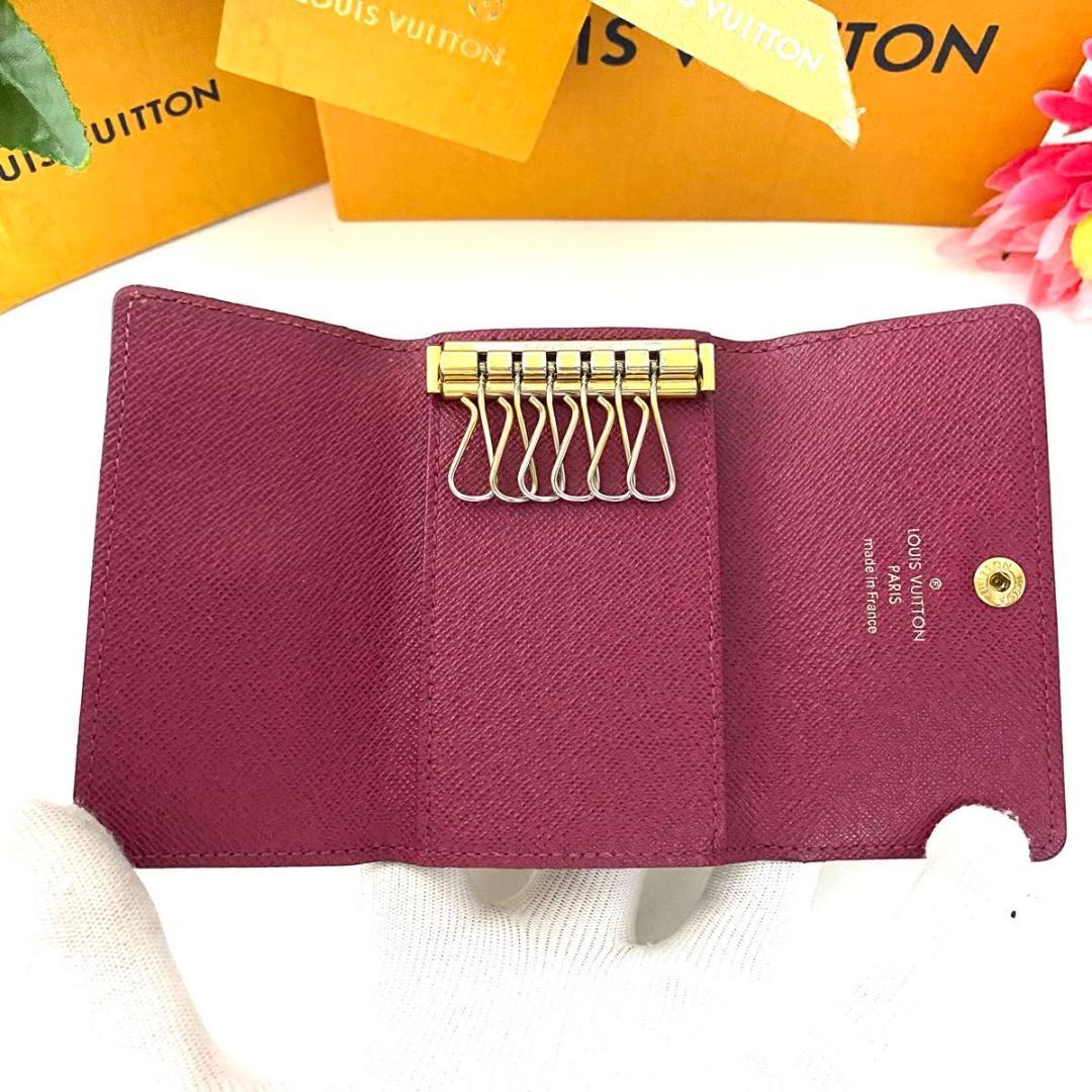ルイ ヴィトン◎ミュルティクレ6 フューシャ モノグラム キーケース 6連 茶色