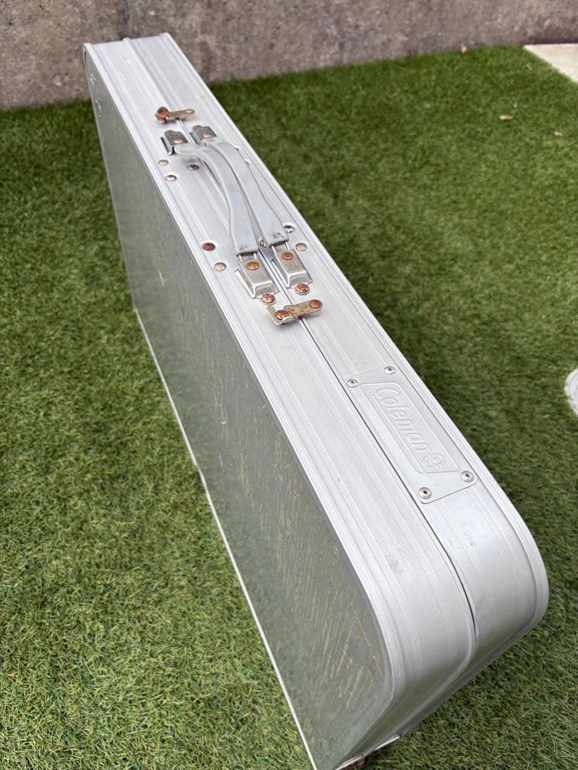 廃盤希少品Coleman折り畳み アルミピクニックテーブル コールマン イス付き