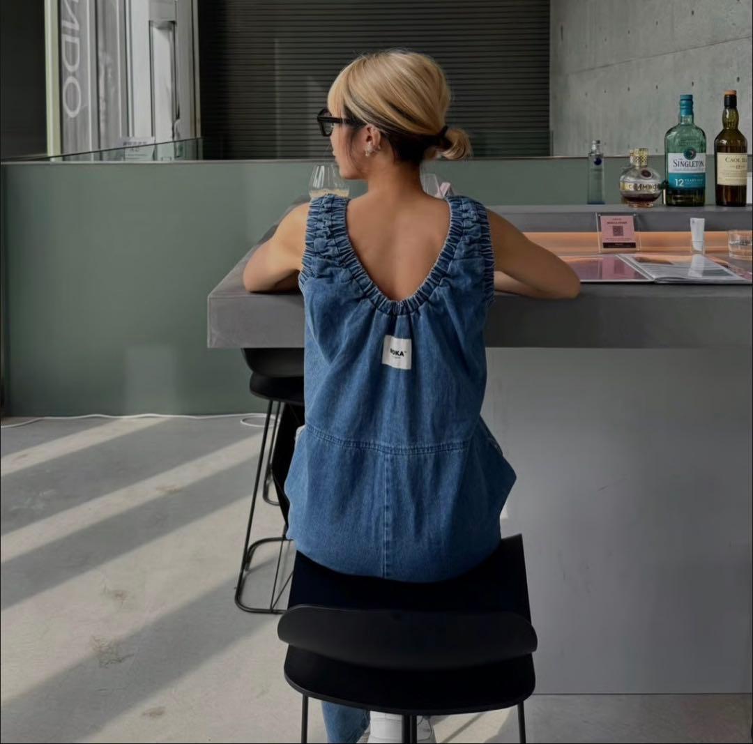 MOKA tag denim coveralls オールインワン デニムサロペ - メルカリ