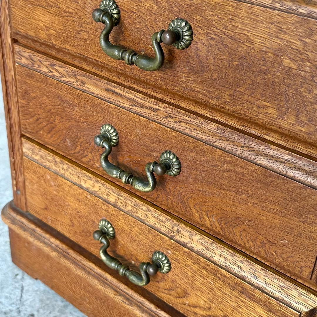 ✦昭和レトロ✦ 1981年製 サイドチェスト 木製 オーク無垢 アンティーク