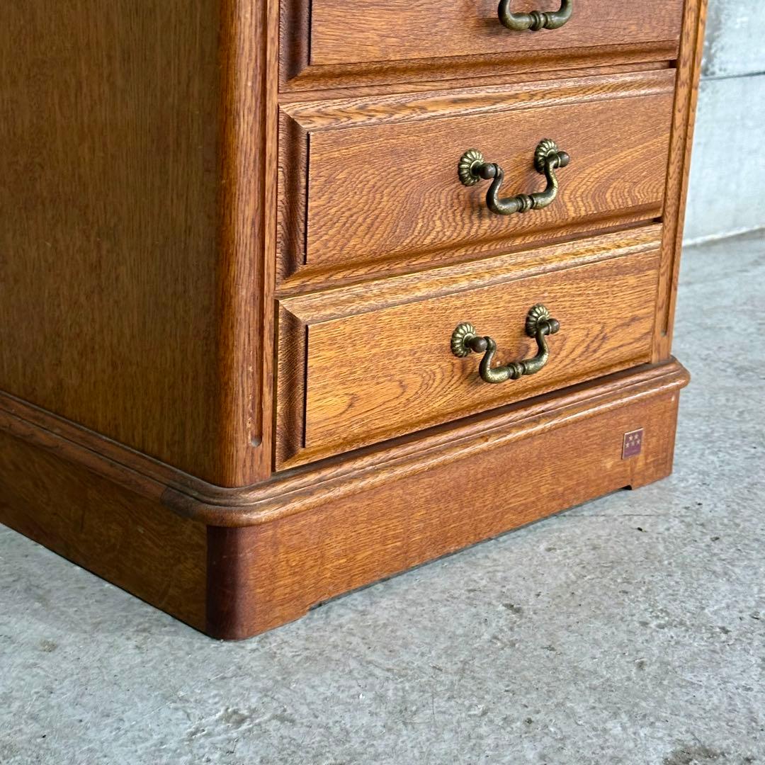 ✦昭和レトロ✦ 1981年製 サイドチェスト 木製 オーク無垢 アンティーク