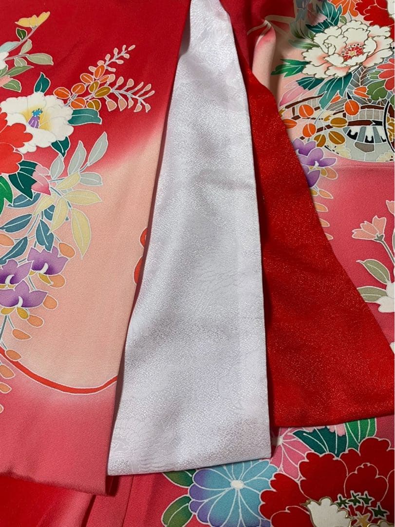 産着　お宮参り　長襦袢付き　正絹　ぼかし　女の子　半襟付き　金彩　辻ヶ花　未使用