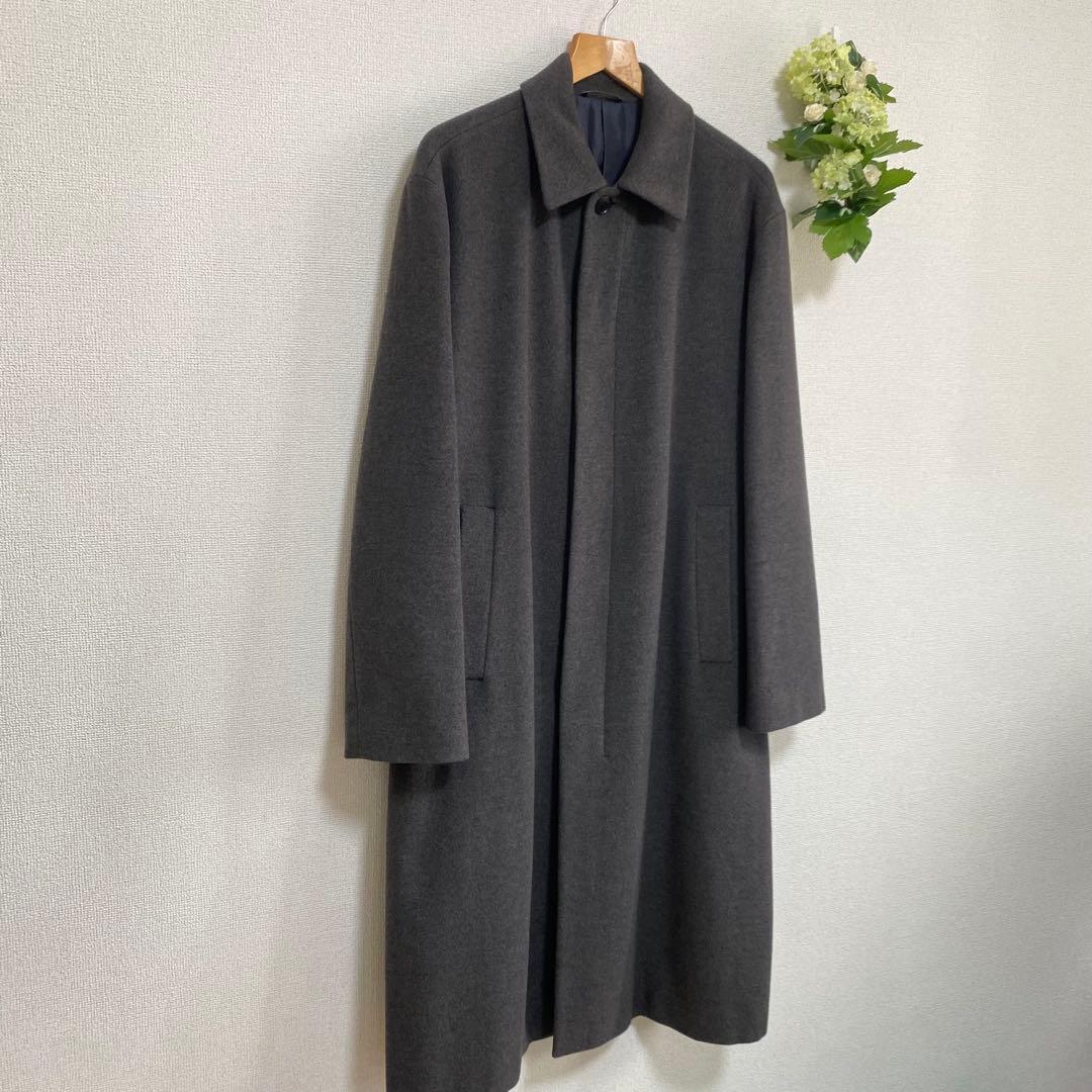   ウール チェスターコート 比翼仕立て　グレー　L