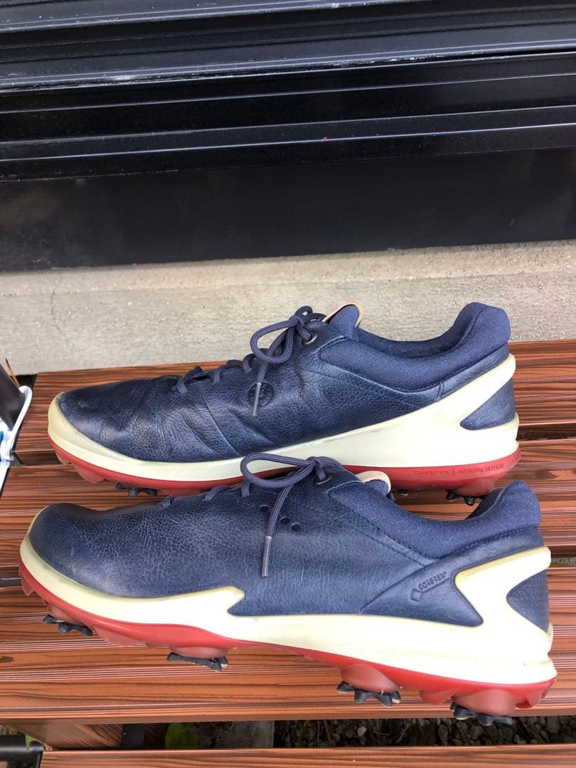 美品ECCOゴルフシューズ43 26.5cmソフトスパイク ゴアテックス