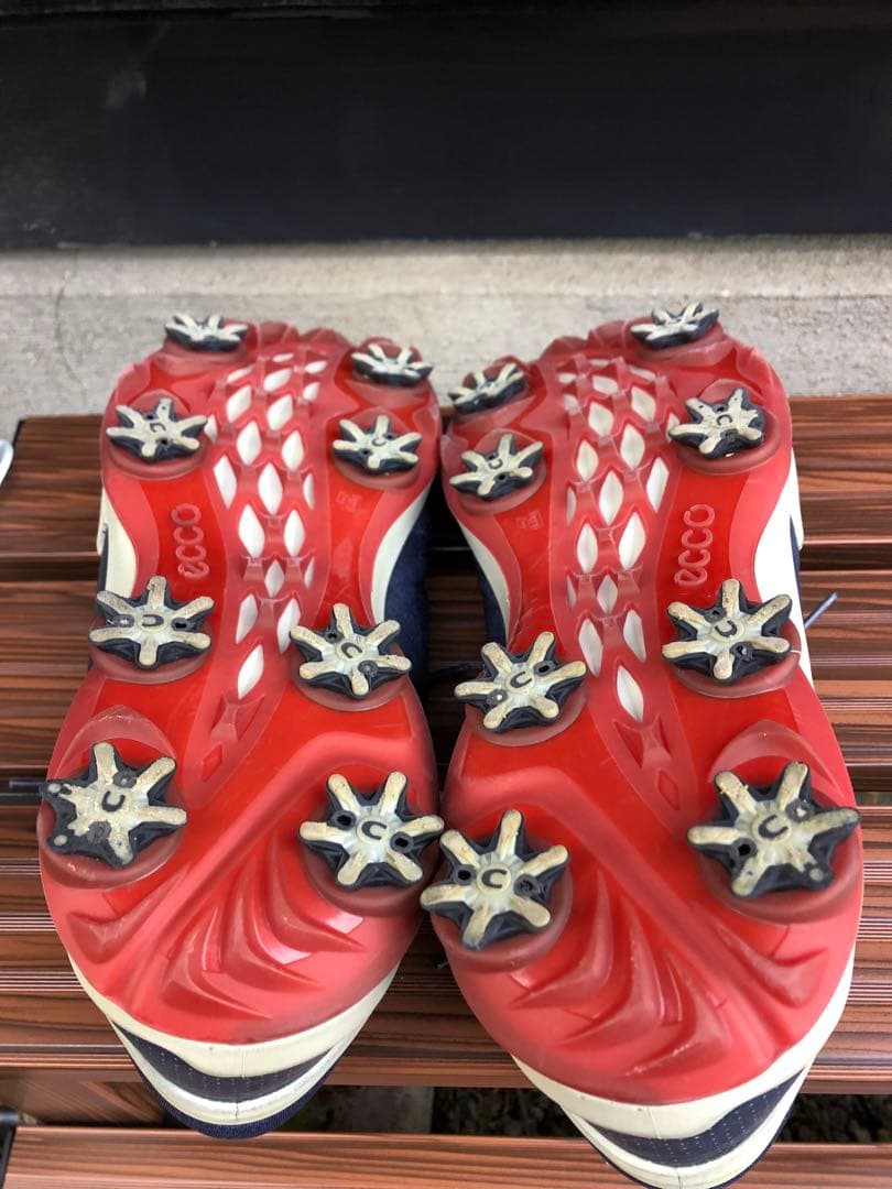 美品ECCOゴルフシューズ43 26.5cmソフトスパイク ゴアテックス