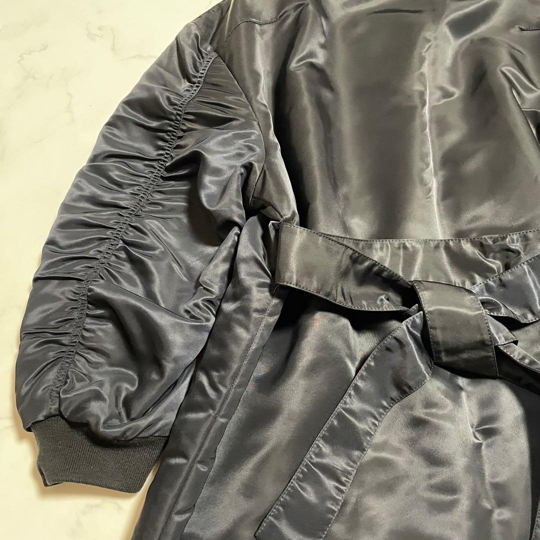 美品♪UNTITLED アンタイトル MA-1 ロングコート 中わた ネイビー