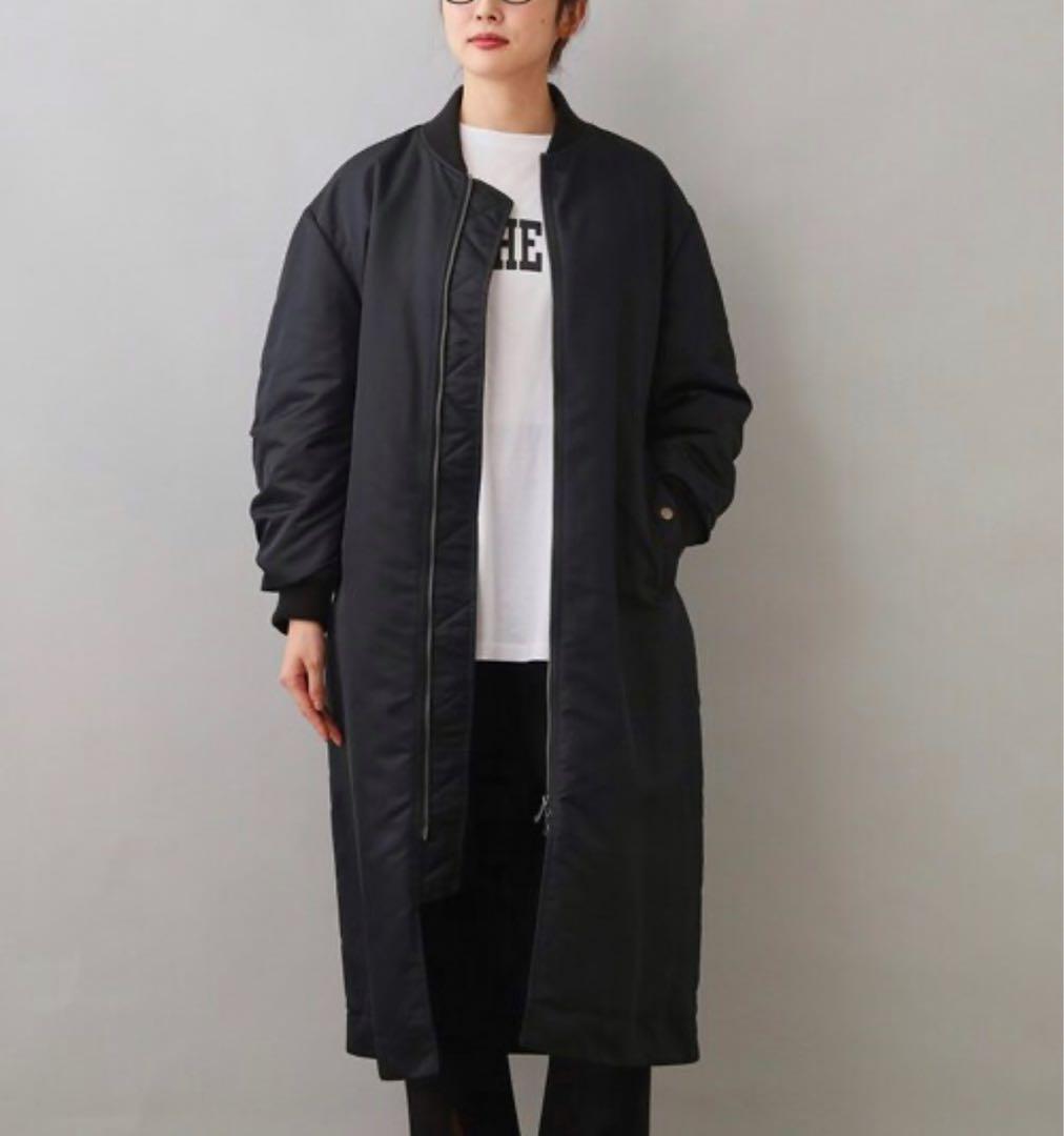 美品♪UNTITLED アンタイトル MA-1 ロングコート 中わた ネイビー