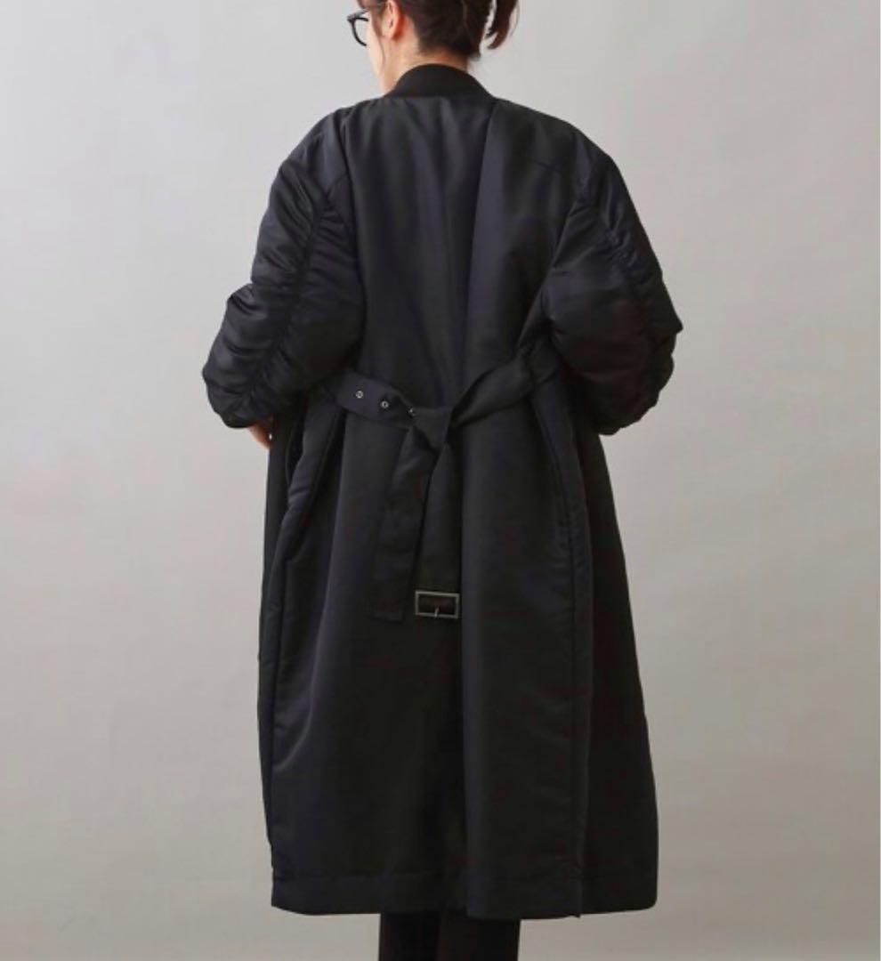 美品♪UNTITLED アンタイトル MA-1 ロングコート 中わた ネイビー