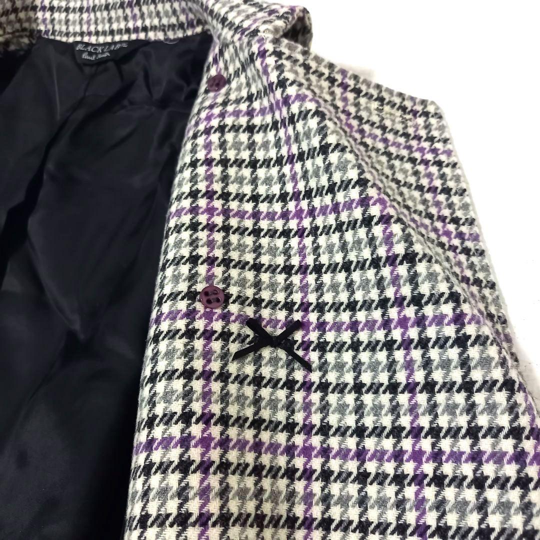 ポールスミス ブラックレーベル 千鳥柄ダブルブレストコート ベルト付き Aライン