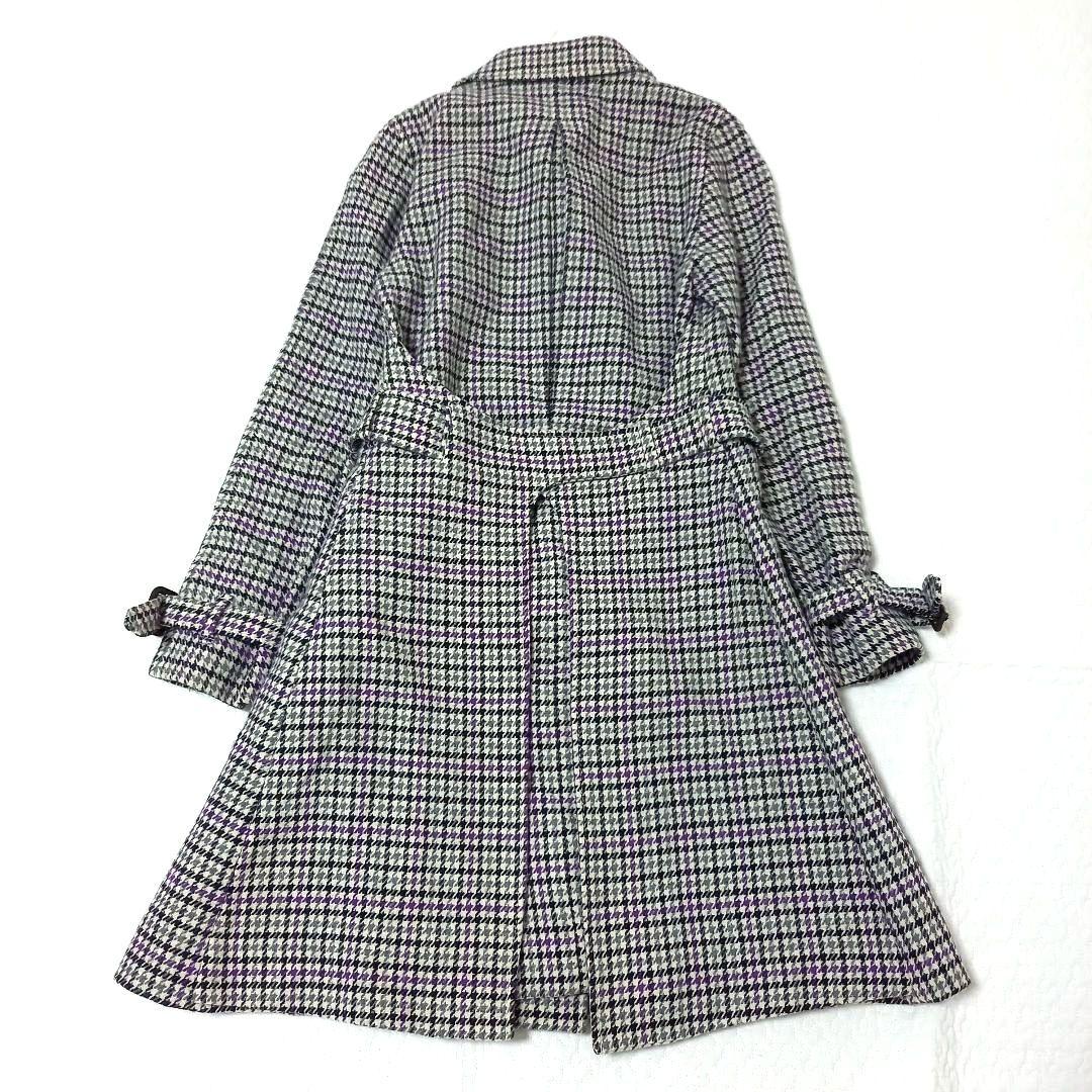 ポールスミス ブラックレーベル 千鳥柄ダブルブレストコート ベルト付き Aライン