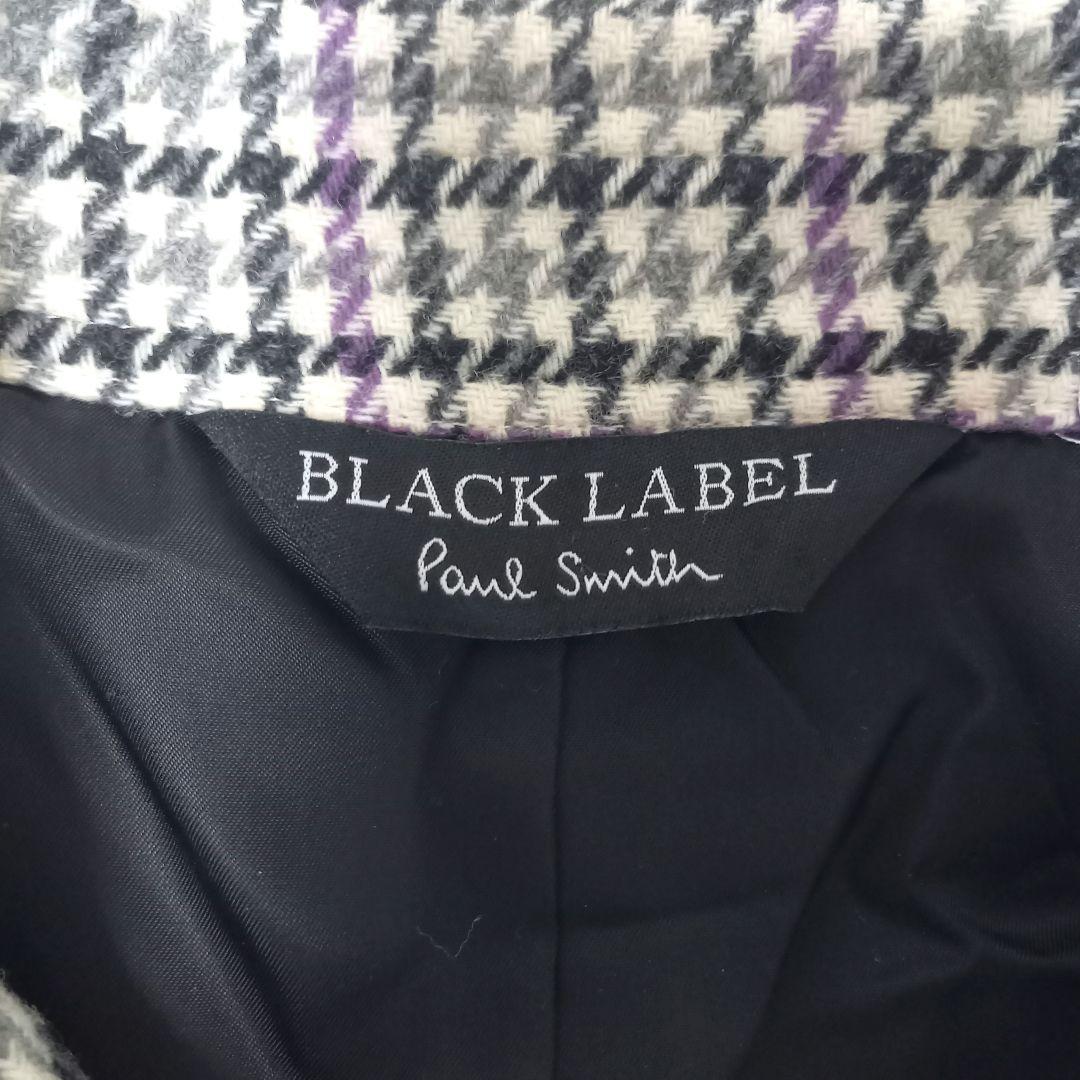 ポールスミス ブラックレーベル 千鳥柄ダブルブレストコート ベルト付き Aライン