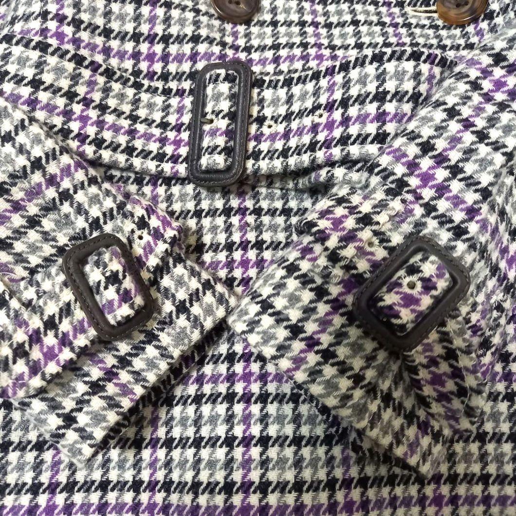 ポールスミス ブラックレーベル 千鳥柄ダブルブレストコート ベルト付き Aライン