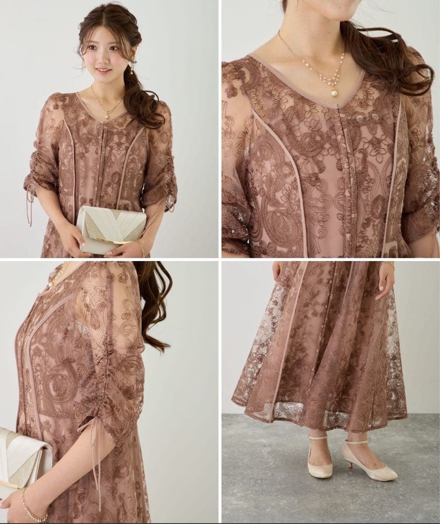 あや　Dorry Doll エンブロイダリーレイヤードドレス　ピンク