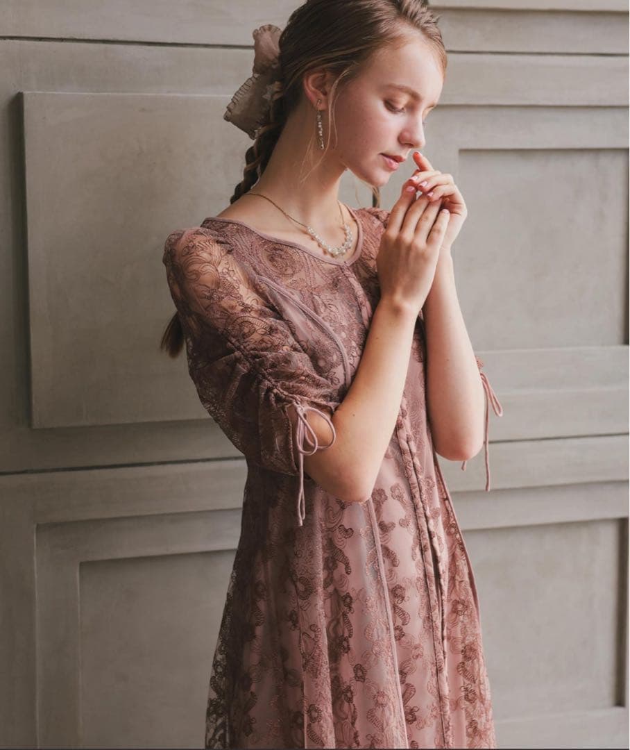 あや　Dorry Doll エンブロイダリーレイヤードドレス　ピンク