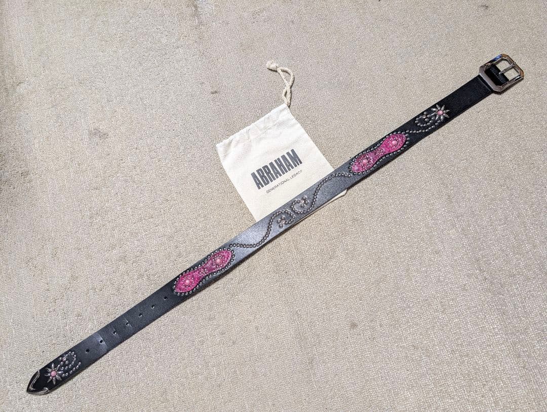ABRAHAM 装飾付きレザーベルト