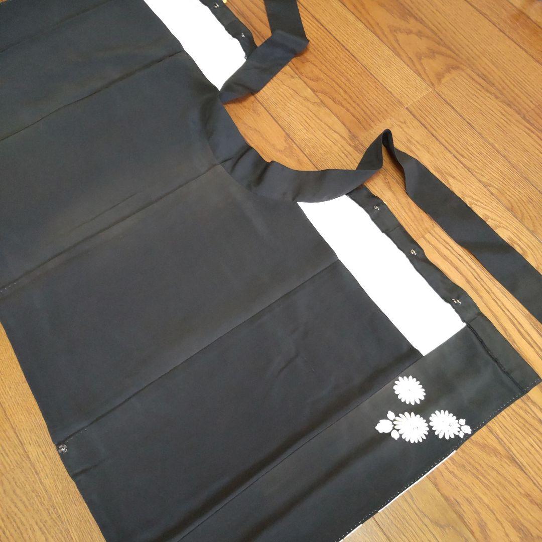着物リメイク ケープ ポンチョ 正絹 黒留袖 花柄 チャイナボタン