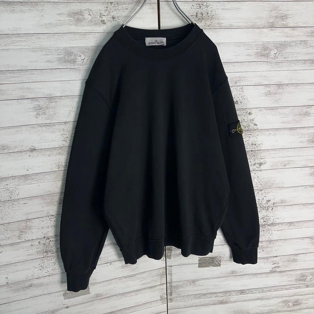 11766【美品・QR鑑定済み】ストーンアイランド　XLサイズスウェット　黒