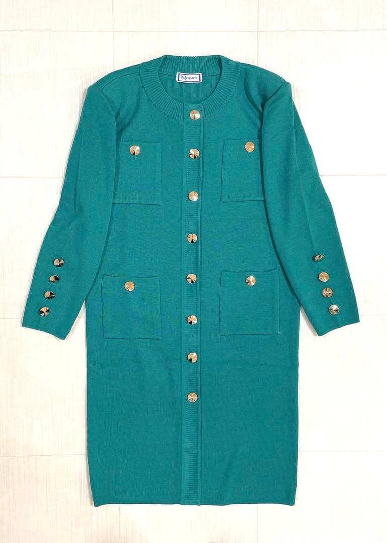 美品✨Yves Saint Laurent ニットワンピース シルク混ウール