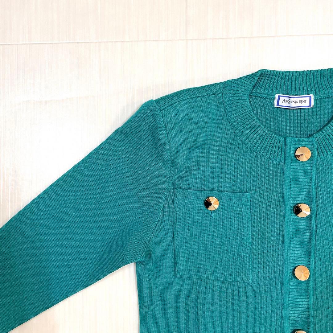 美品✨Yves Saint Laurent ニットワンピース シルク混ウール