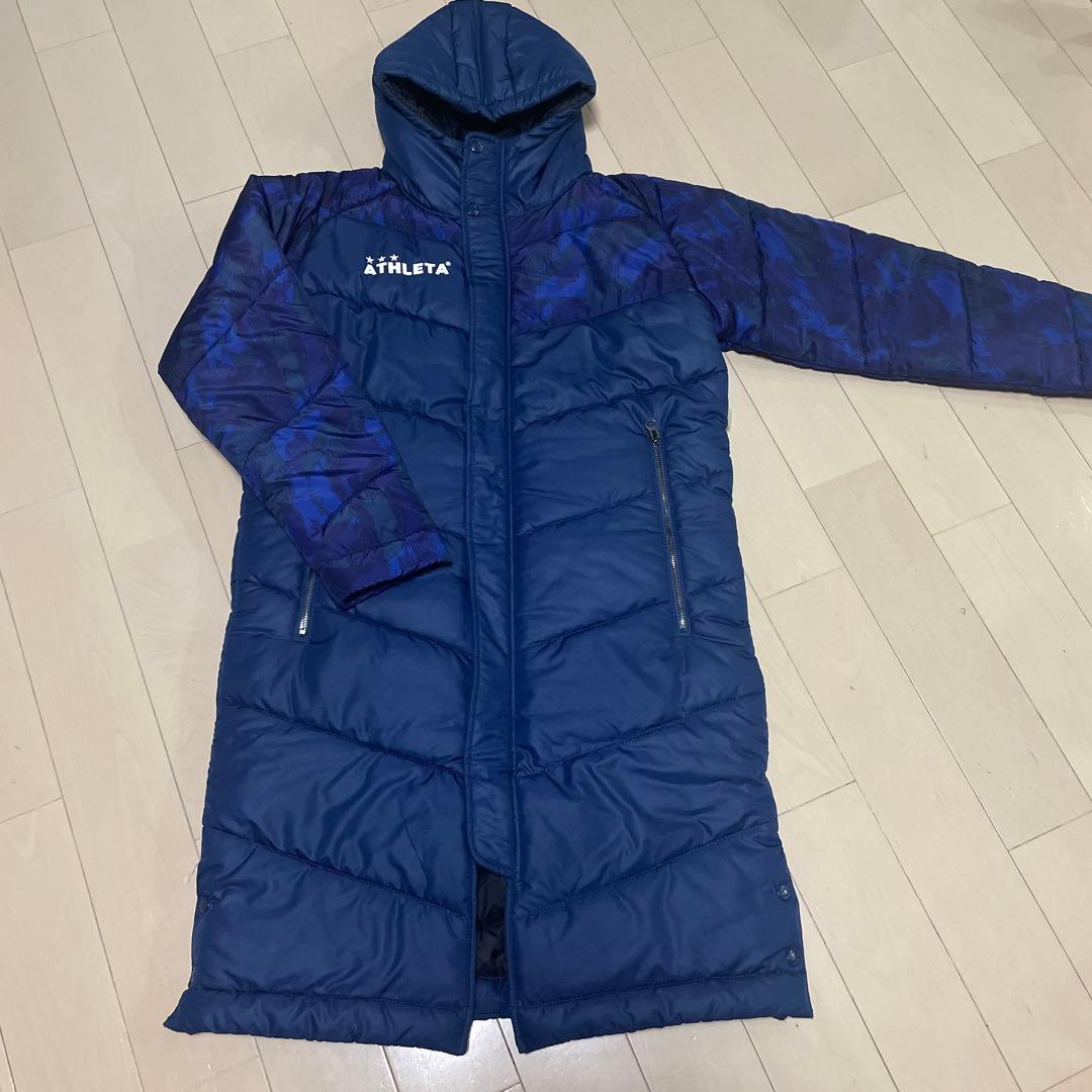 ✨極美品✨ATHLETA アスレタ ベンチコート ネイビーカモフラージュ 160