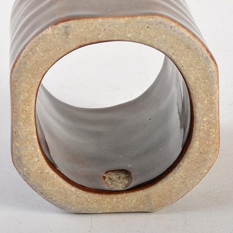 茶道具 膳所焼 淡海ぜぜ 陽炎園造 面取 蓋置 共布共箱