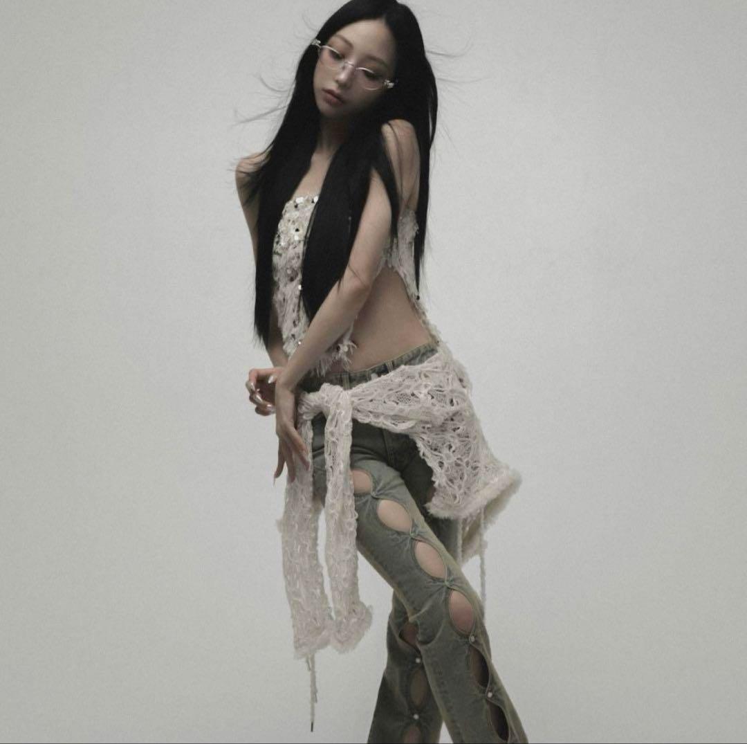 theredthread S fur sequins camisole ベア