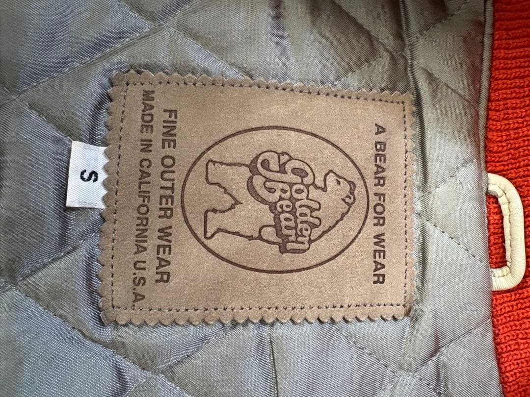 Golden Bear スタジャン オレンジ／白 S