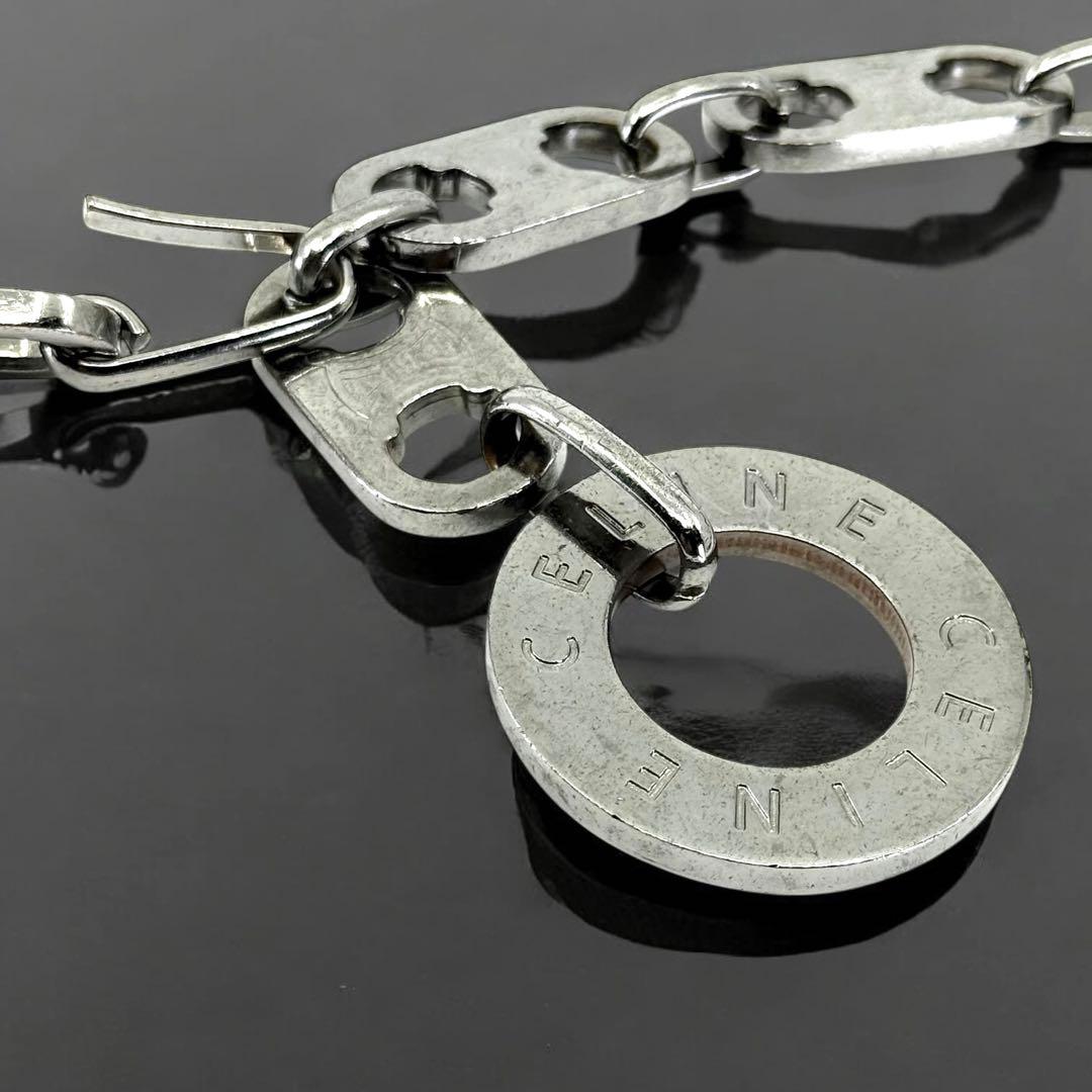 【極希少】セリーヌ　ヴィンテージ　マカダム　サークル　チェーンベルト　シルバー