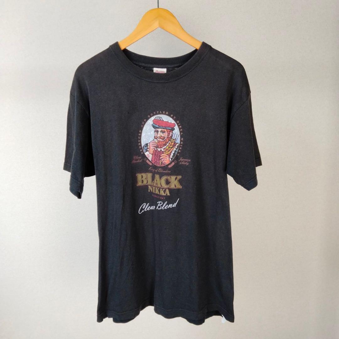 90s ブラックニッカ 企業ロゴ グラフィックtシャツ 半袖 古着 ナード系