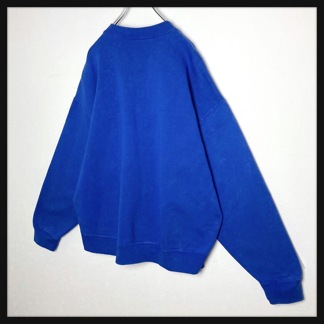 【美品】ステューシー ナイキ★刺繍ロゴ コラボスウェット 霜降りブルー 肉厚