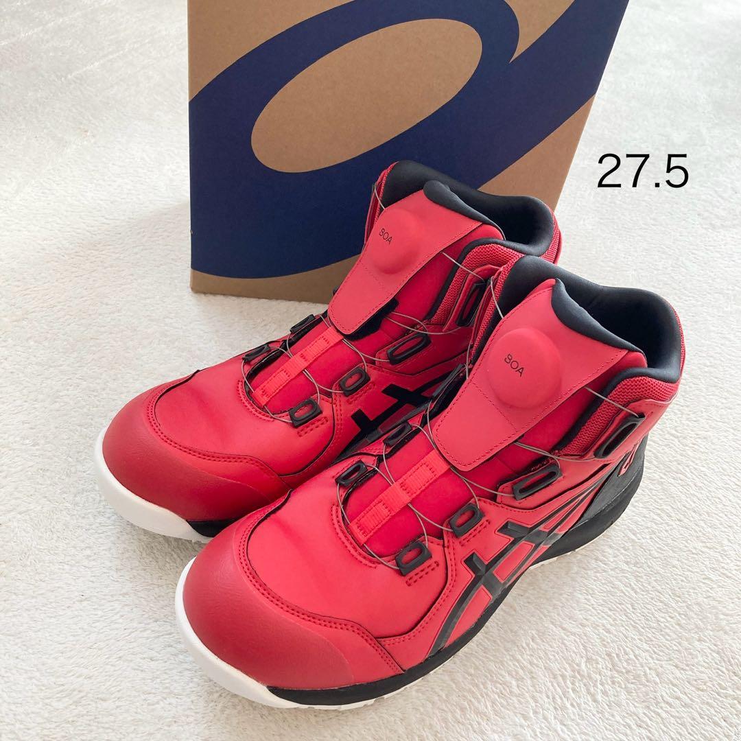新品　アシックス 安全靴 ウィンジョブ CP304 BOA 27.5cm 赤黒