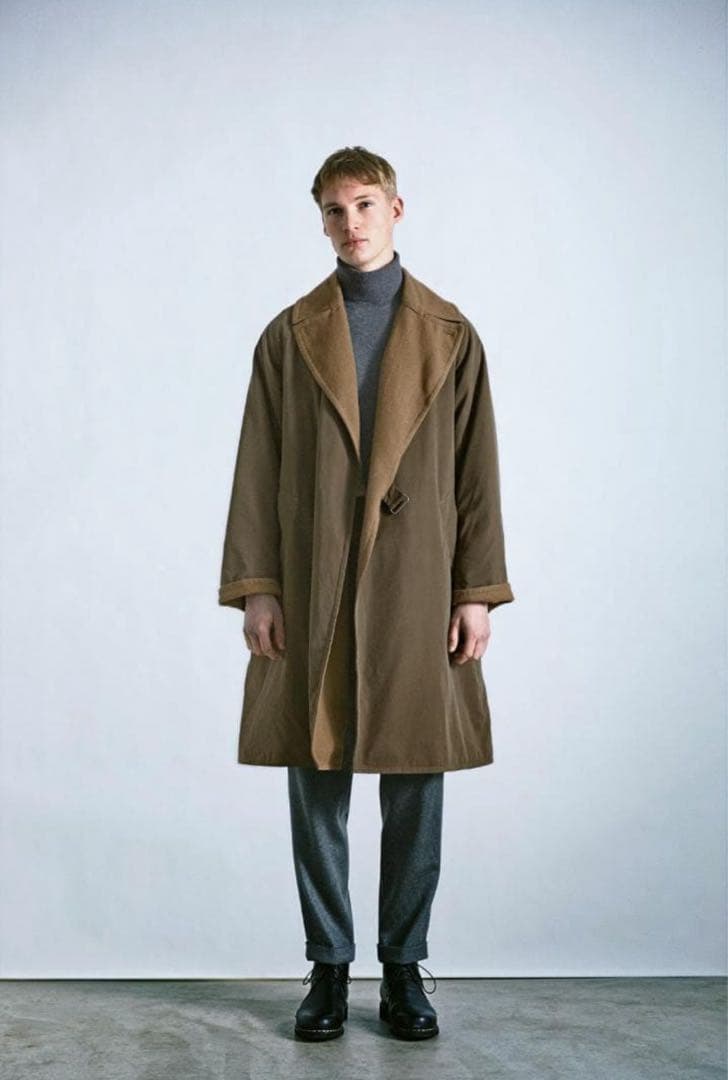 コモリ タイロッケン コート ダブルフェイス ブラウン ベージュ